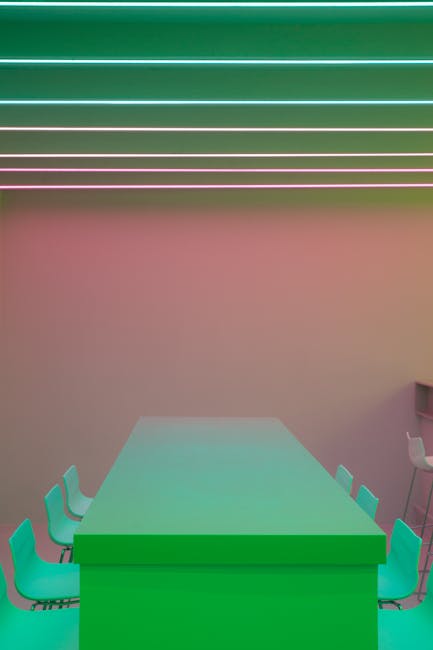 Green conference room representing corporate transparency and collaboration