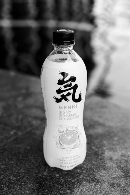 Genki bottle in black and white representing financial health